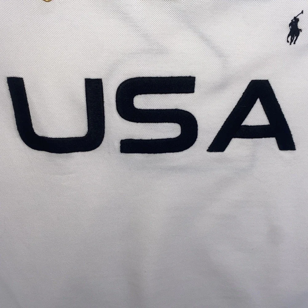 Polo Ralph Lauren USA Short Sleeve Polo Shirt  Men XXL White See Description C12